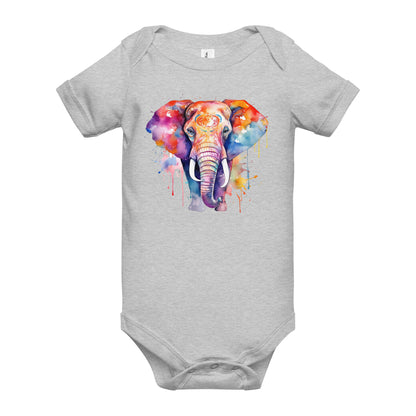 Watercolor Elephant Quality Cotton Bella Canvas Baby Onesie