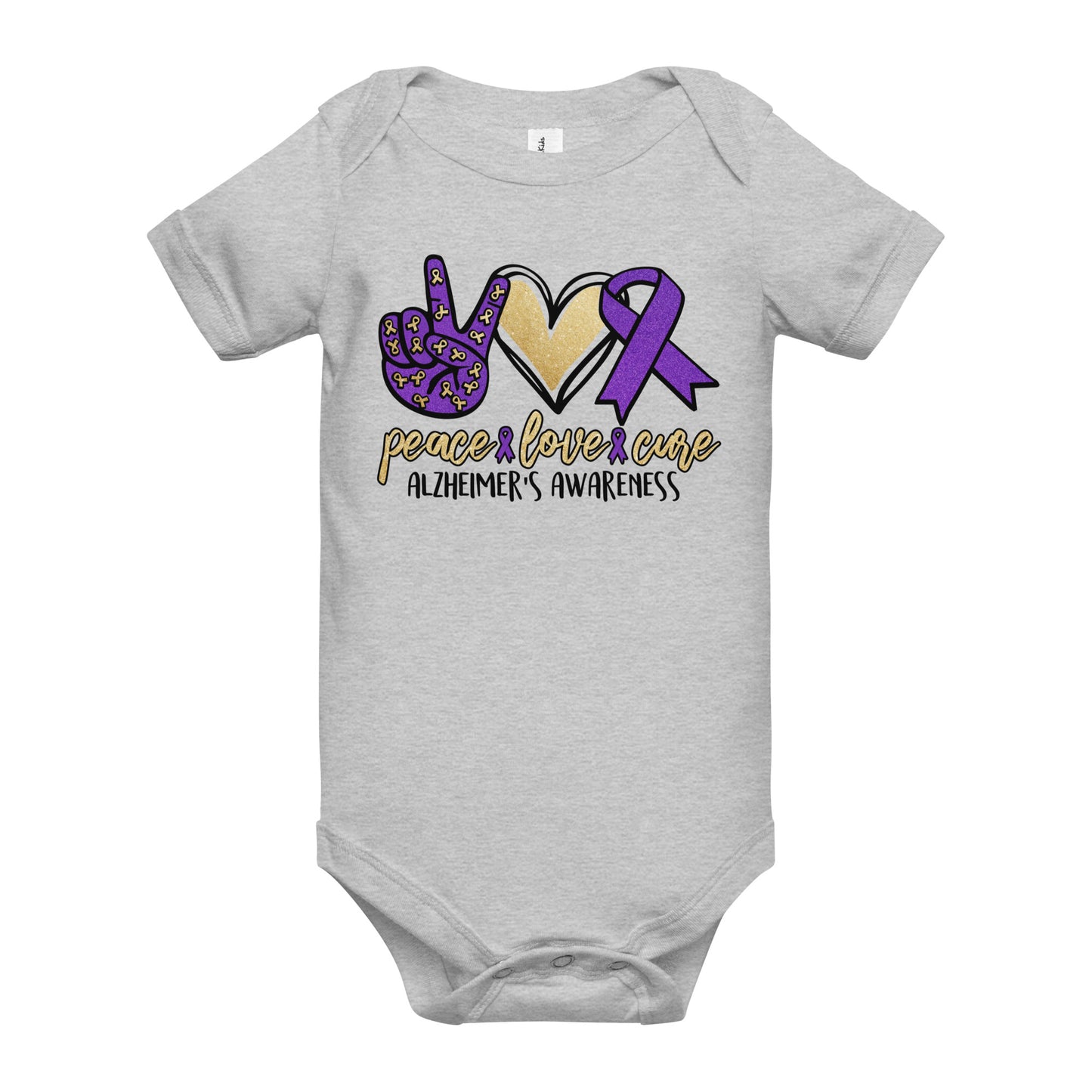 Alzheimer's Awareness Quality Cotton Bella Canvas Baby Onesie