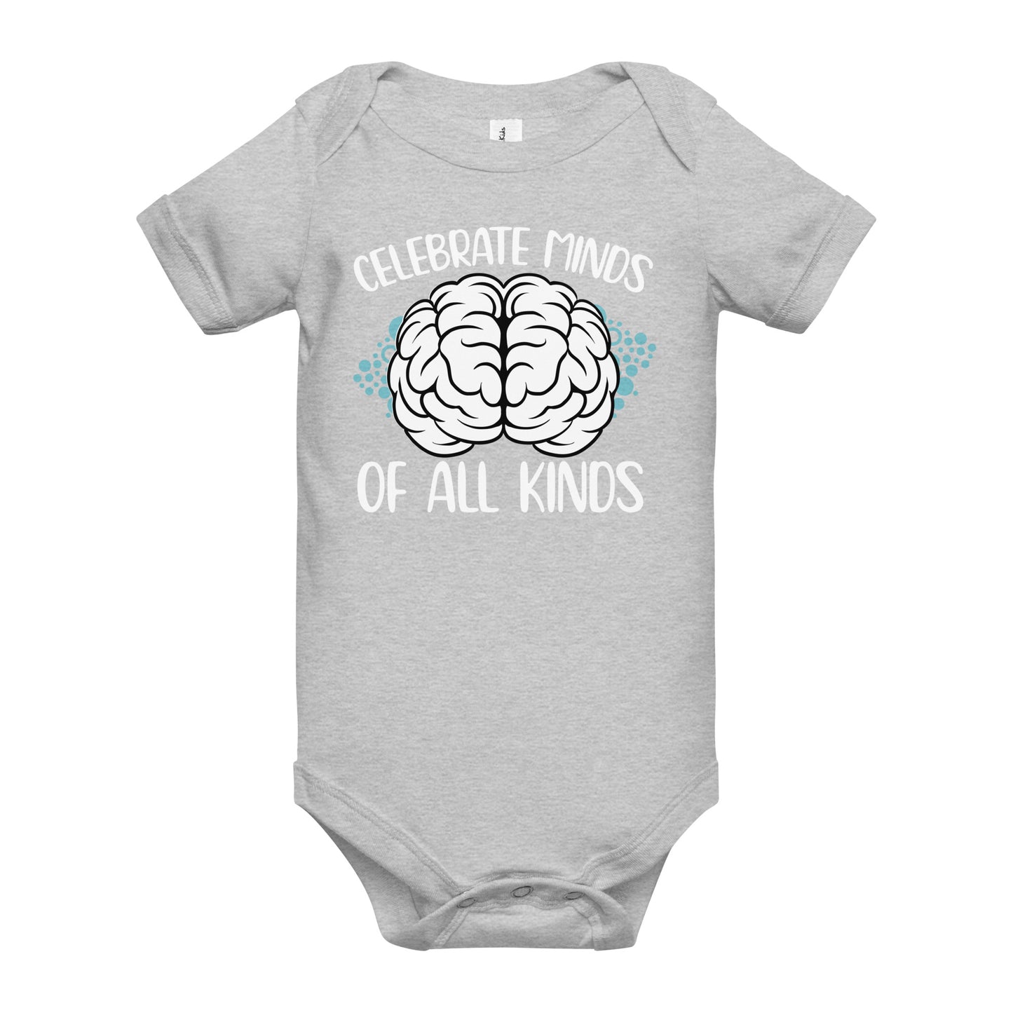 Celebrate Minds of All Kinds Quality Cotton Bella Canvas Baby Onesie