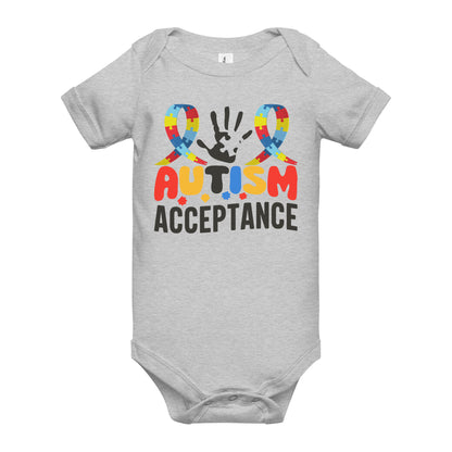 Autism Acceptance Together Quality Cotton Bella Canvas Baby Onesie