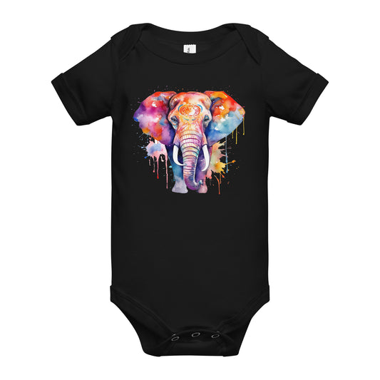 Watercolor Elephant Quality Cotton Bella Canvas Baby Onesie