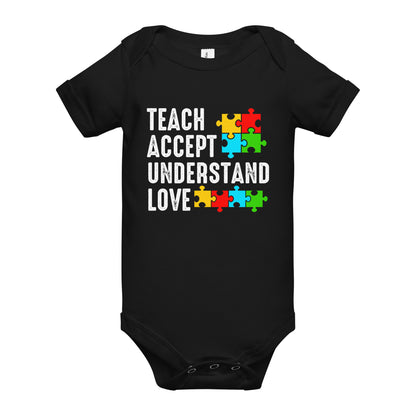 Autism Acceptance Together Quality Cotton Bella Canvas Baby Onesie