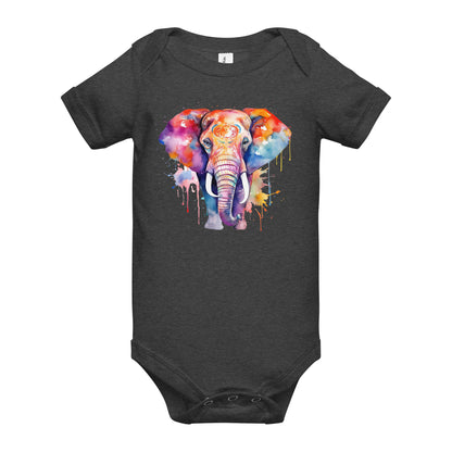 Watercolor Elephant Quality Cotton Bella Canvas Baby Onesie