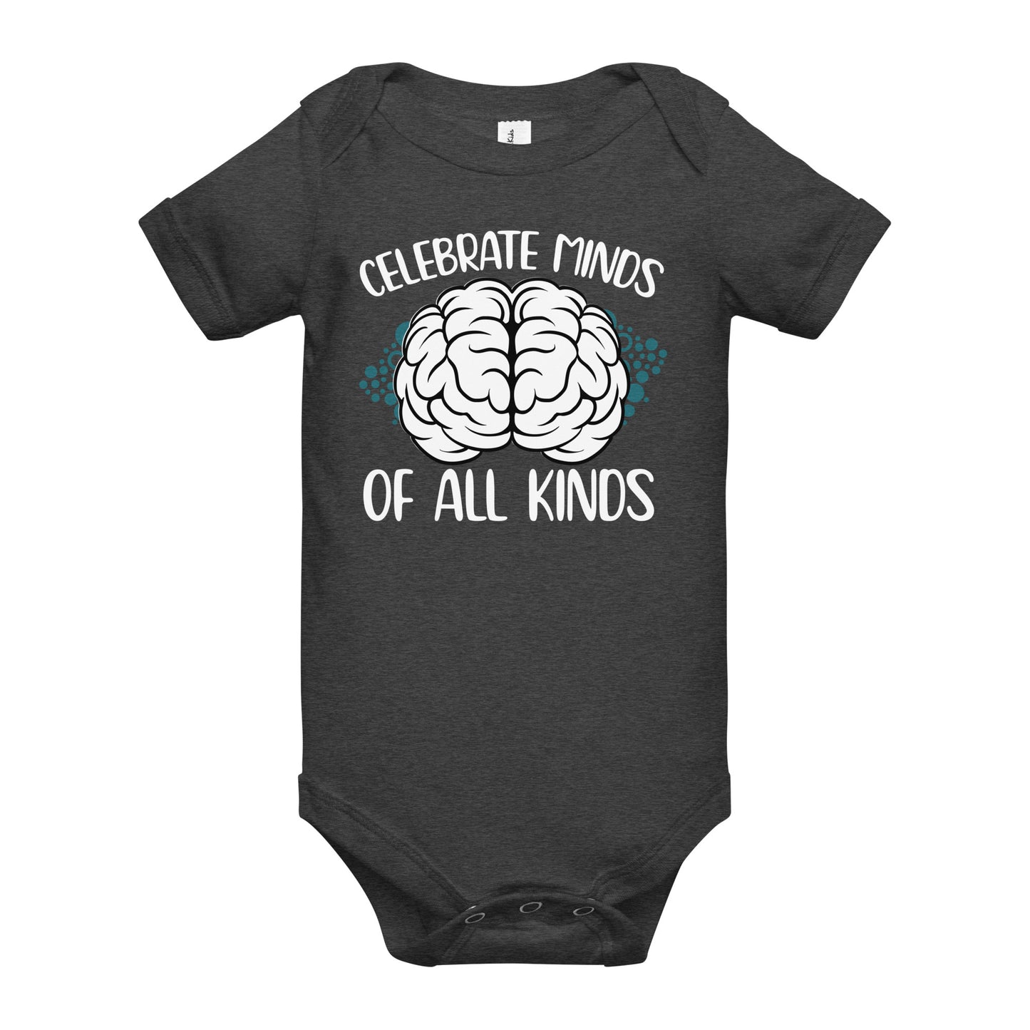 Celebrate Minds of All Kinds Quality Cotton Bella Canvas Baby Onesie
