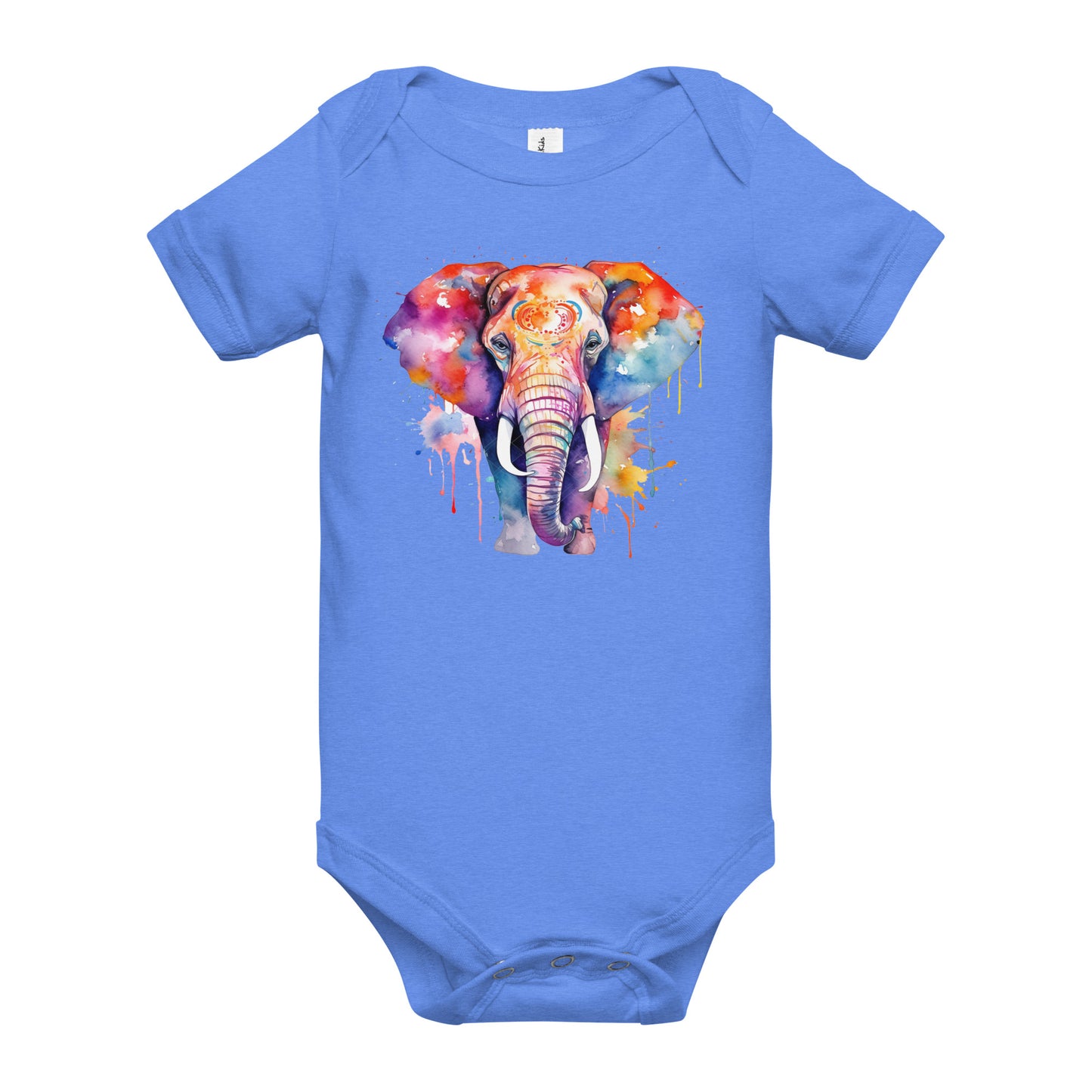 Watercolor Elephant Quality Cotton Bella Canvas Baby Onesie