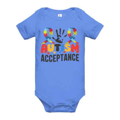 Autism Acceptance Together Quality Cotton Bella Canvas Baby Onesie