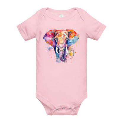 Watercolor Elephant Quality Cotton Bella Canvas Baby Onesie