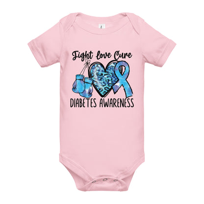 Diabetes Awareness Quality Cotton Bella Canvas Baby Onesie