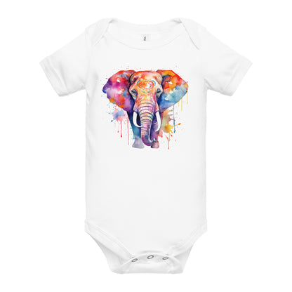 Watercolor Elephant Quality Cotton Bella Canvas Baby Onesie