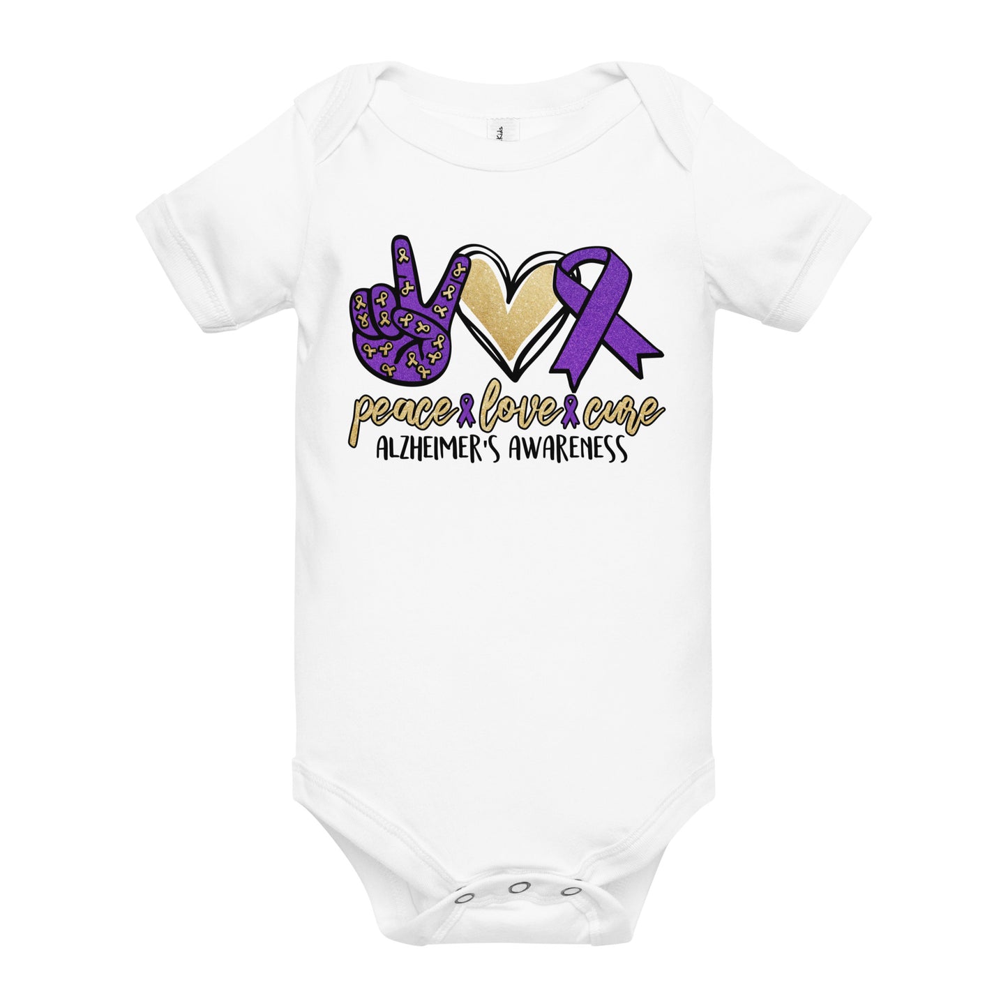 Alzheimer's Awareness Quality Cotton Bella Canvas Baby Onesie