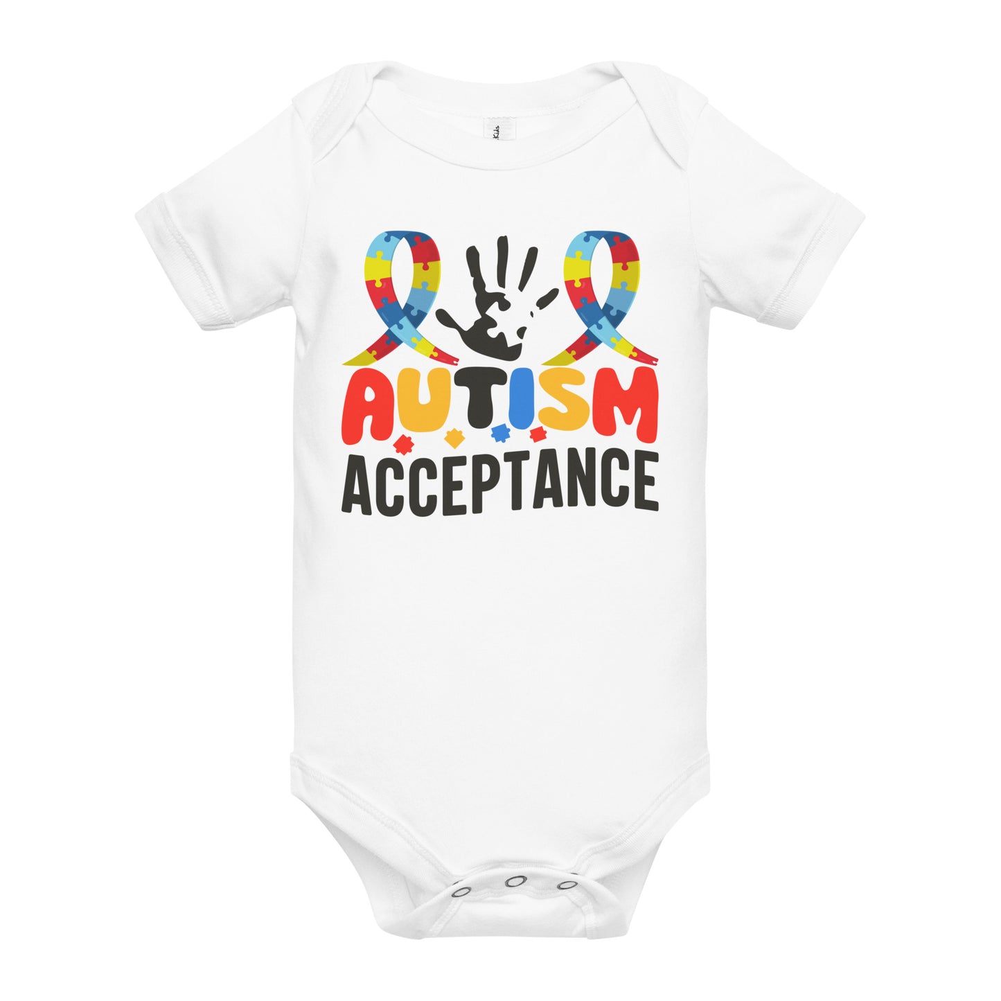 Autism Acceptance Together Quality Cotton Bella Canvas Baby Onesie