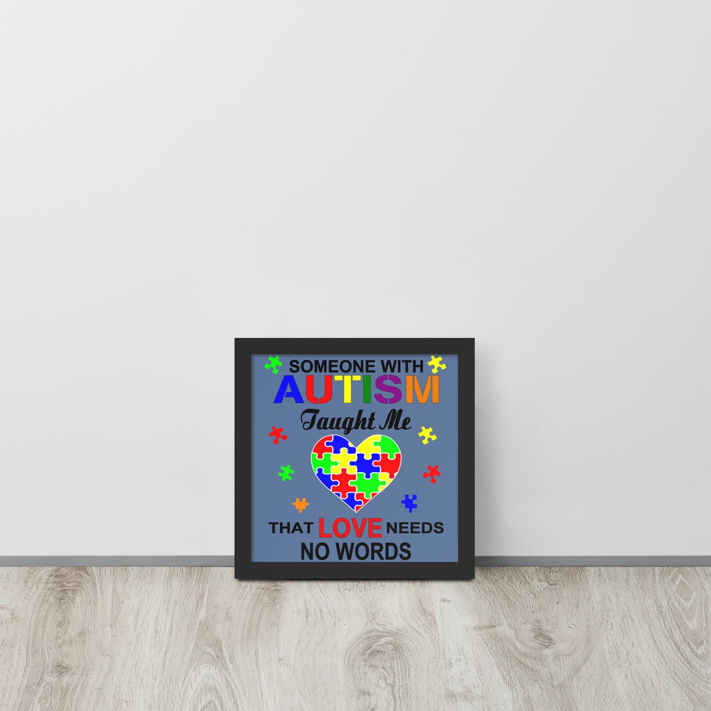 Autism Acceptance Together Wooden Framed Quality Print