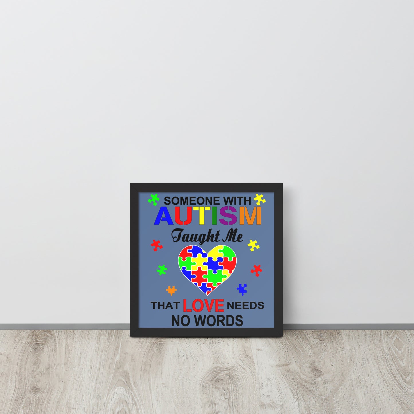 Autism Acceptance Together Wooden Framed Quality Print