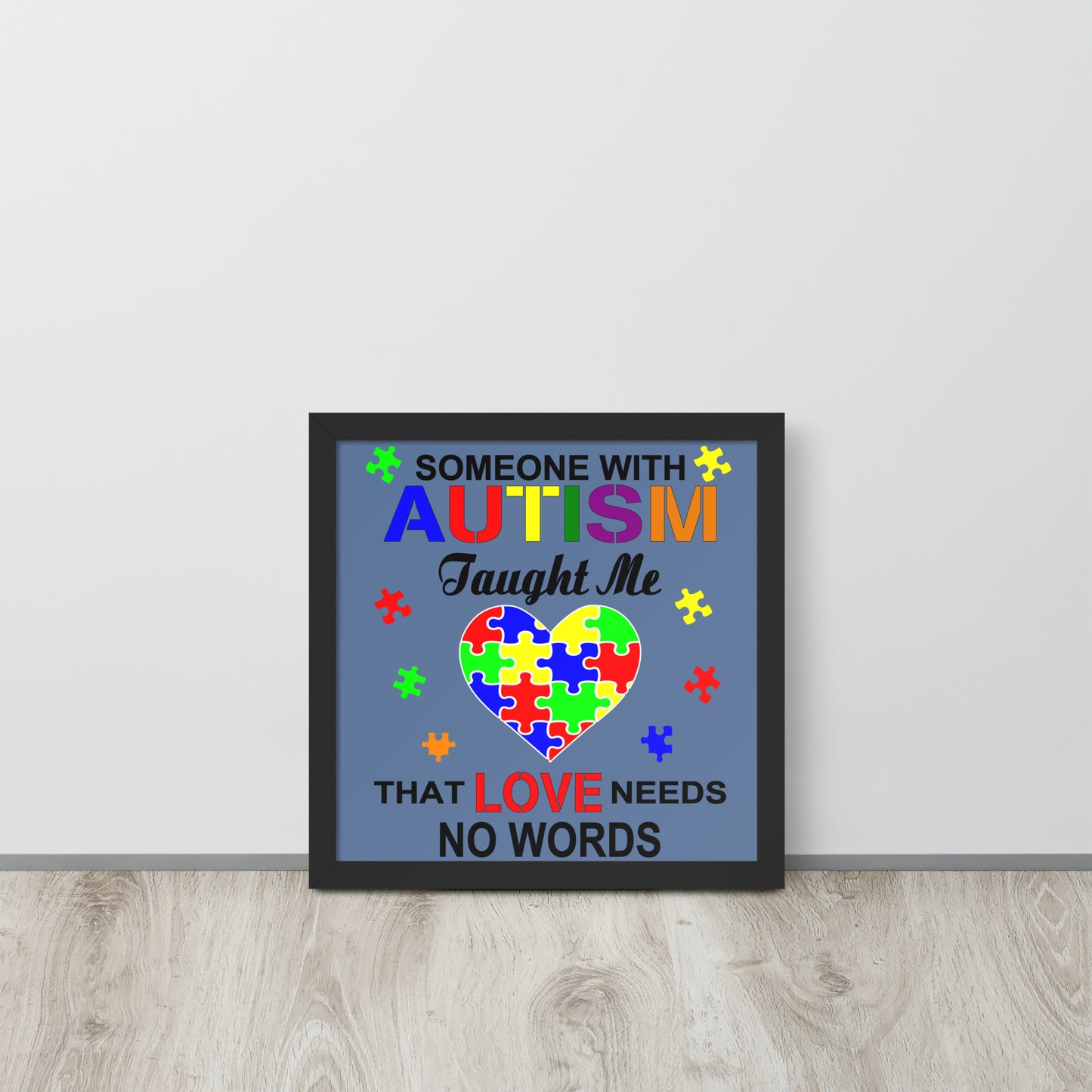 Autism Acceptance Together Wooden Framed Quality Print