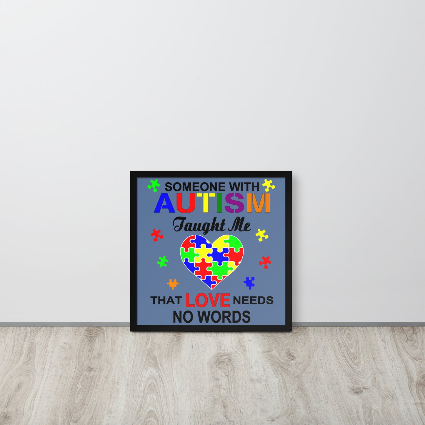 Autism Acceptance Together Wooden Framed Quality Print
