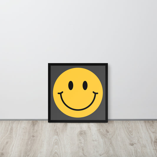 Smiley Face Wooden Framed Quality Print