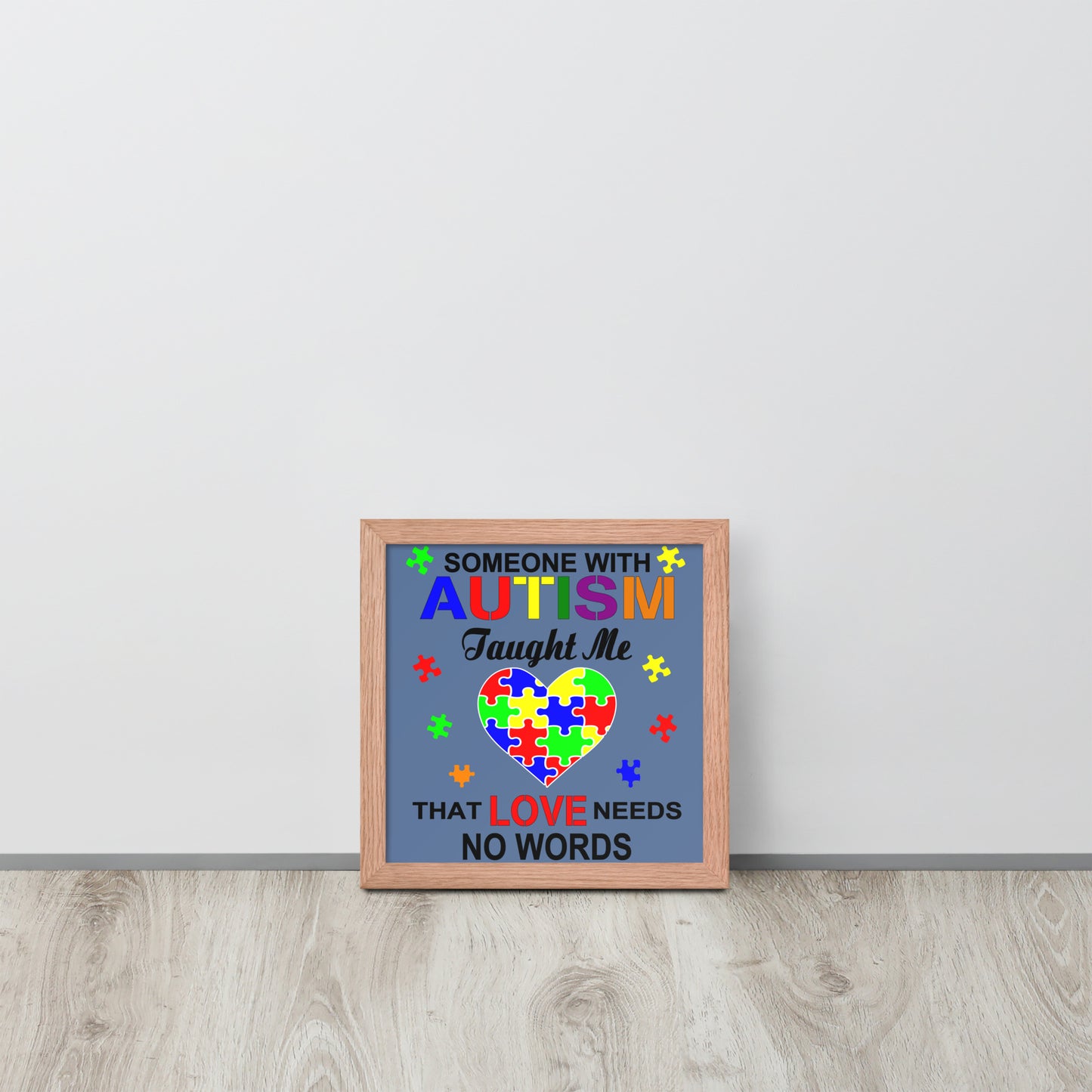 Autism Acceptance Together Wooden Framed Quality Print