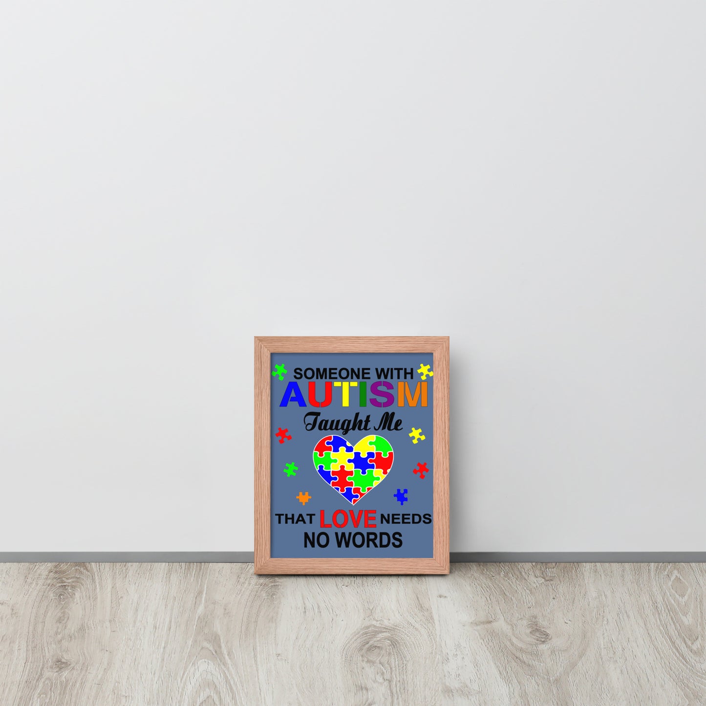 Autism Acceptance Together Wooden Framed Quality Print