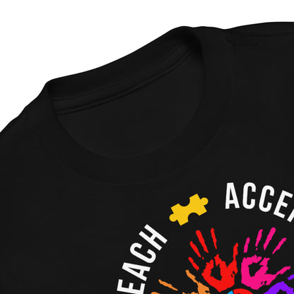 Teach Accept Understand Love Autism Bella Canvas Toddler T-Shirt