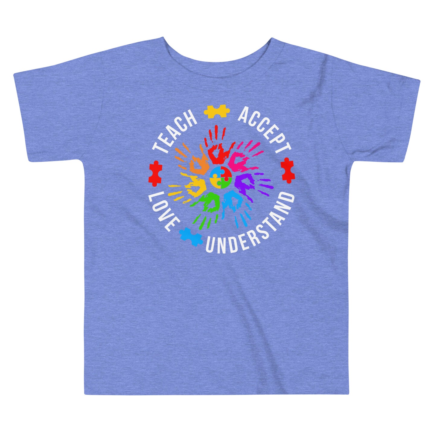 Teach Accept Understand Love Autism Bella Canvas Toddler T-Shirt