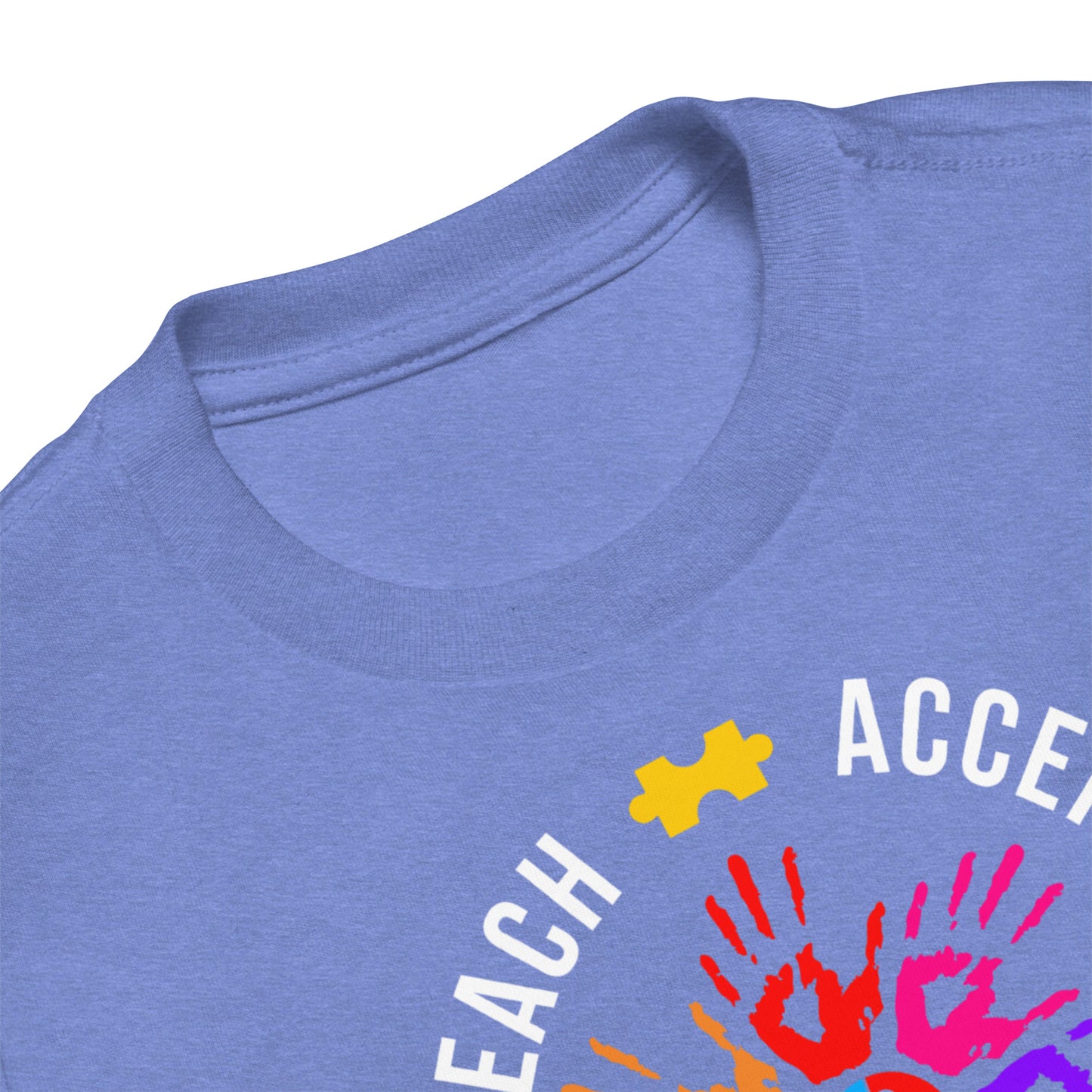 Teach Accept Understand Love Autism Bella Canvas Toddler T-Shirt