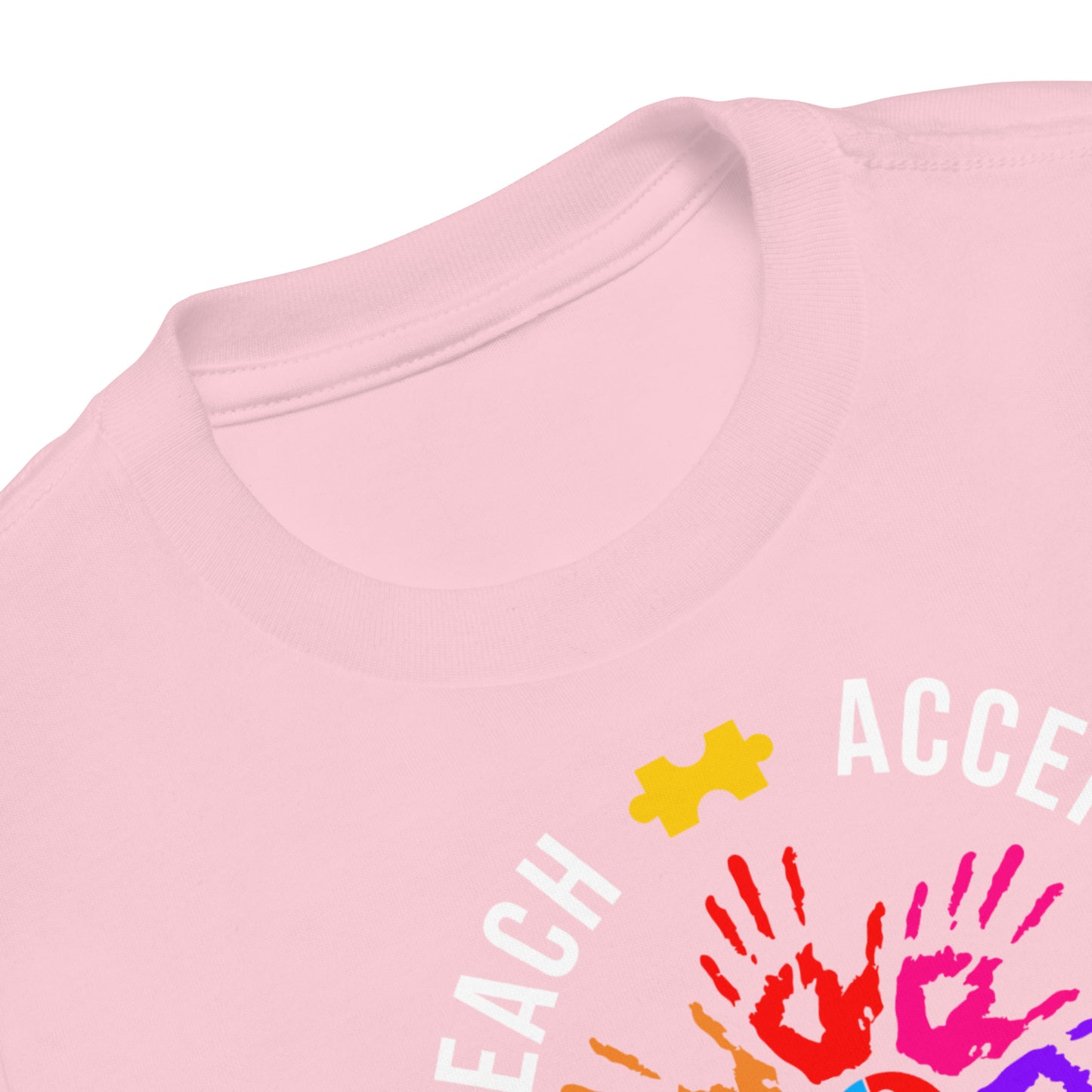 Teach Accept Understand Love Autism Bella Canvas Toddler T-Shirt