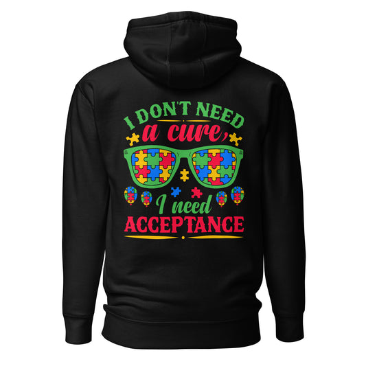 Autism Acceptance Together Quality Cotton Heritage Adult Hoodie