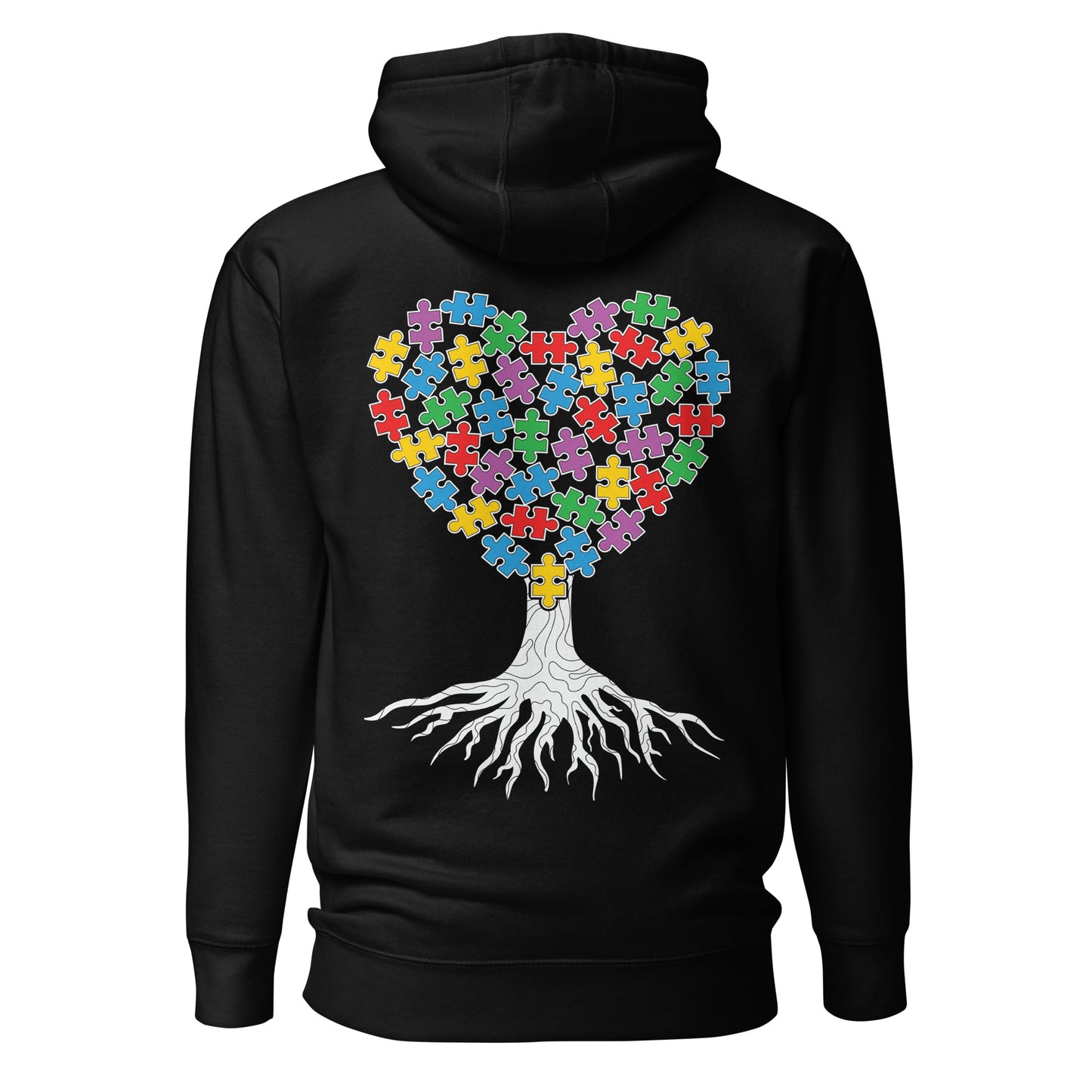 Autism Acceptance Heart Tree Quality Cotton Heritage Adult Hoodie