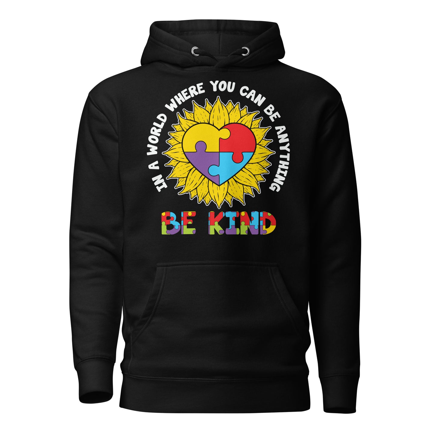 Be Kind Autism Acceptance Quality Cotton Heritage Adult Hoodie