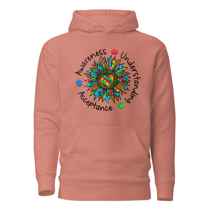 Autism Acceptance Together Quality Cotton Heritage Adult Hoodie