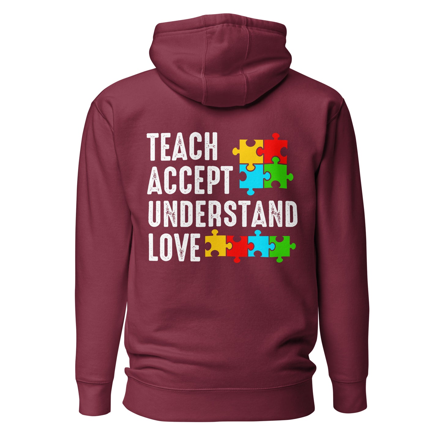 Autism Acceptance Together Quality Cotton Heritage Adult Hoodie