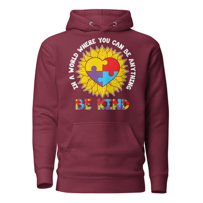Be Kind Autism Acceptance Quality Cotton Heritage Adult Hoodie