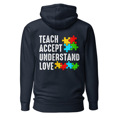 Autism Acceptance Together Quality Cotton Heritage Adult Hoodie