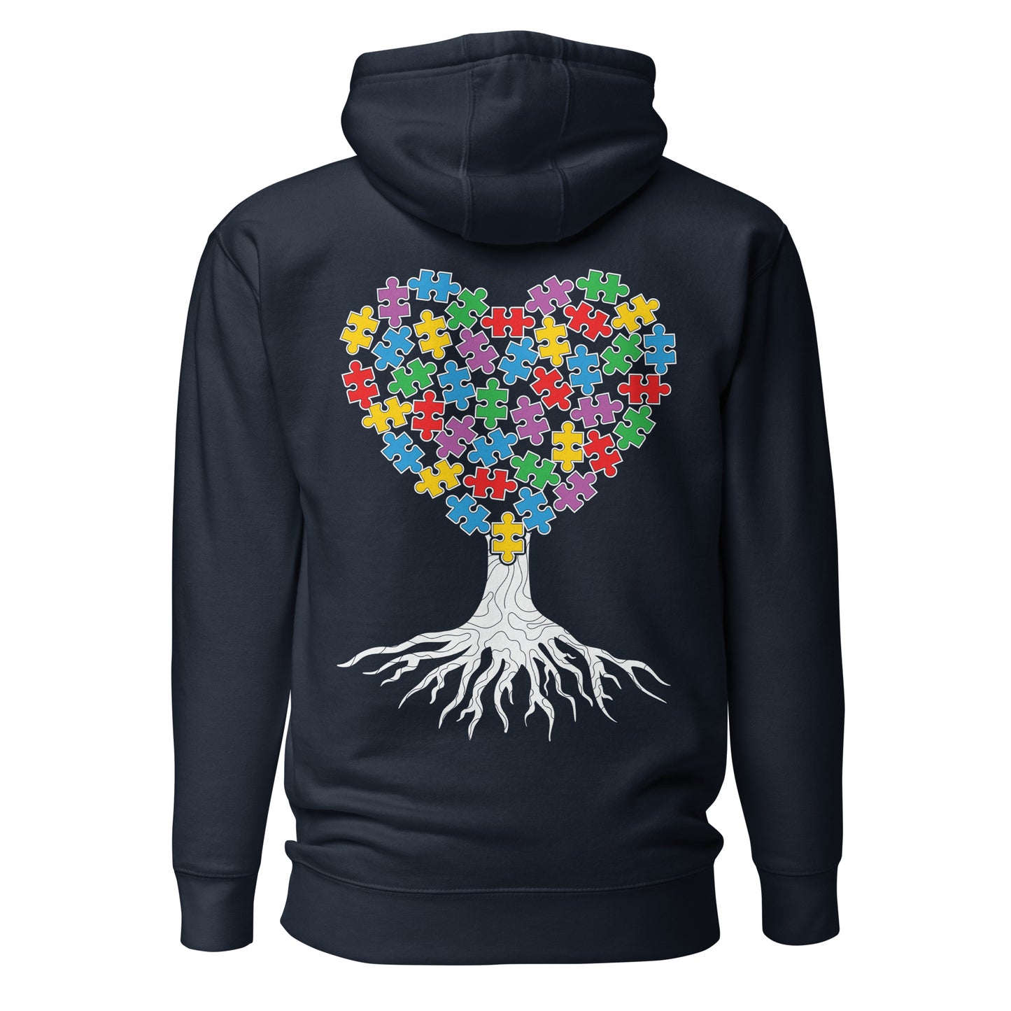 Autism Acceptance Heart Tree Quality Cotton Heritage Adult Hoodie