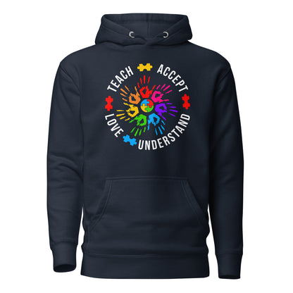 Teach Accept Understand Love Autism Cotton Heritage Adult Hoodie