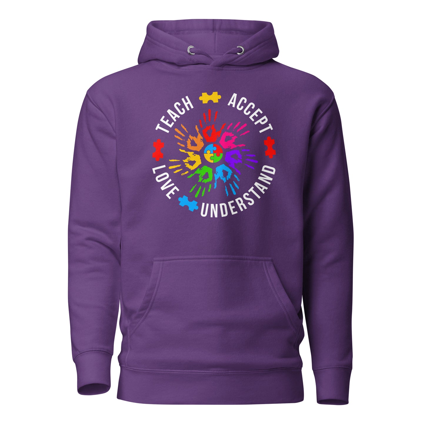 Teach Accept Understand Love Autism Cotton Heritage Adult Hoodie