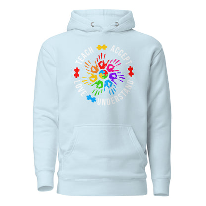 Teach Accept Understand Love Autism Cotton Heritage Adult Hoodie