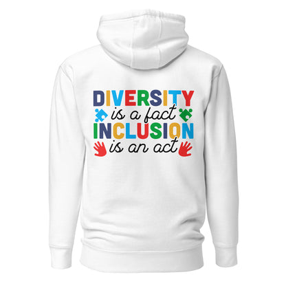 Diversity is a Fact Inclusion is an Act Autism Acceptance Quality Cotton Heritage Adult Hoodie