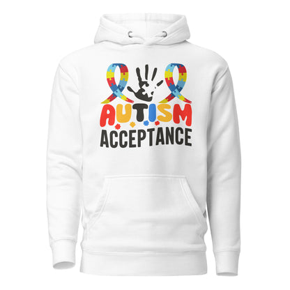 Autism Acceptance Together Quality Cotton Heritage Adult Hoodie