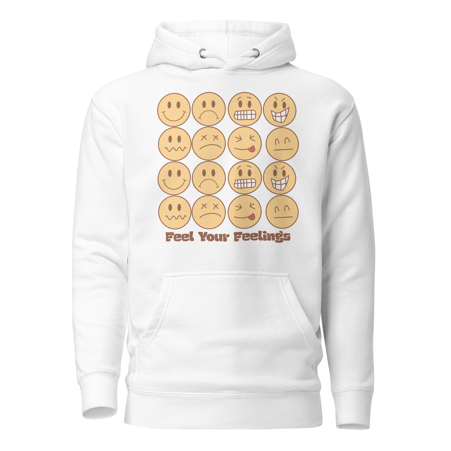 Feel Your Feelings Emojis Quality Cotton Heritage Adult Hoodie