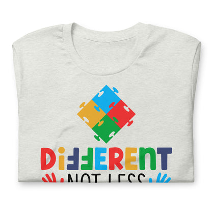 Different Not Less Autism Acceptance Quality Cotton Bella Canvas Adult T-shirt