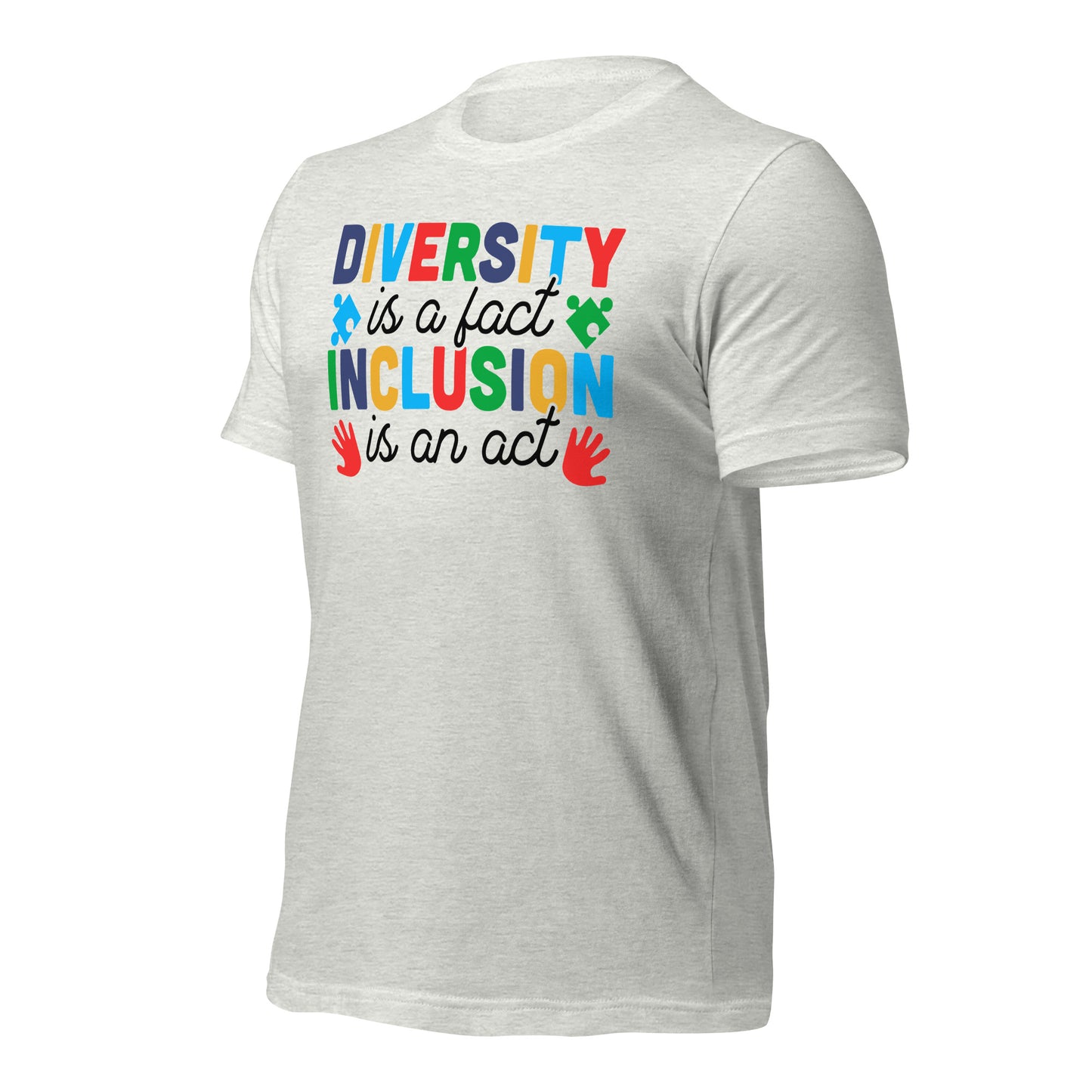 Diversity is a Fact Inclusion is an Act Autism Acceptance Quality Cotton Bella Canvas Adult T-Shirt