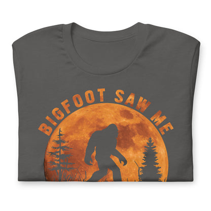 Big Foot Saw Me, Nobody Believes Him Funny Bella Canvas Adult T-Shirt