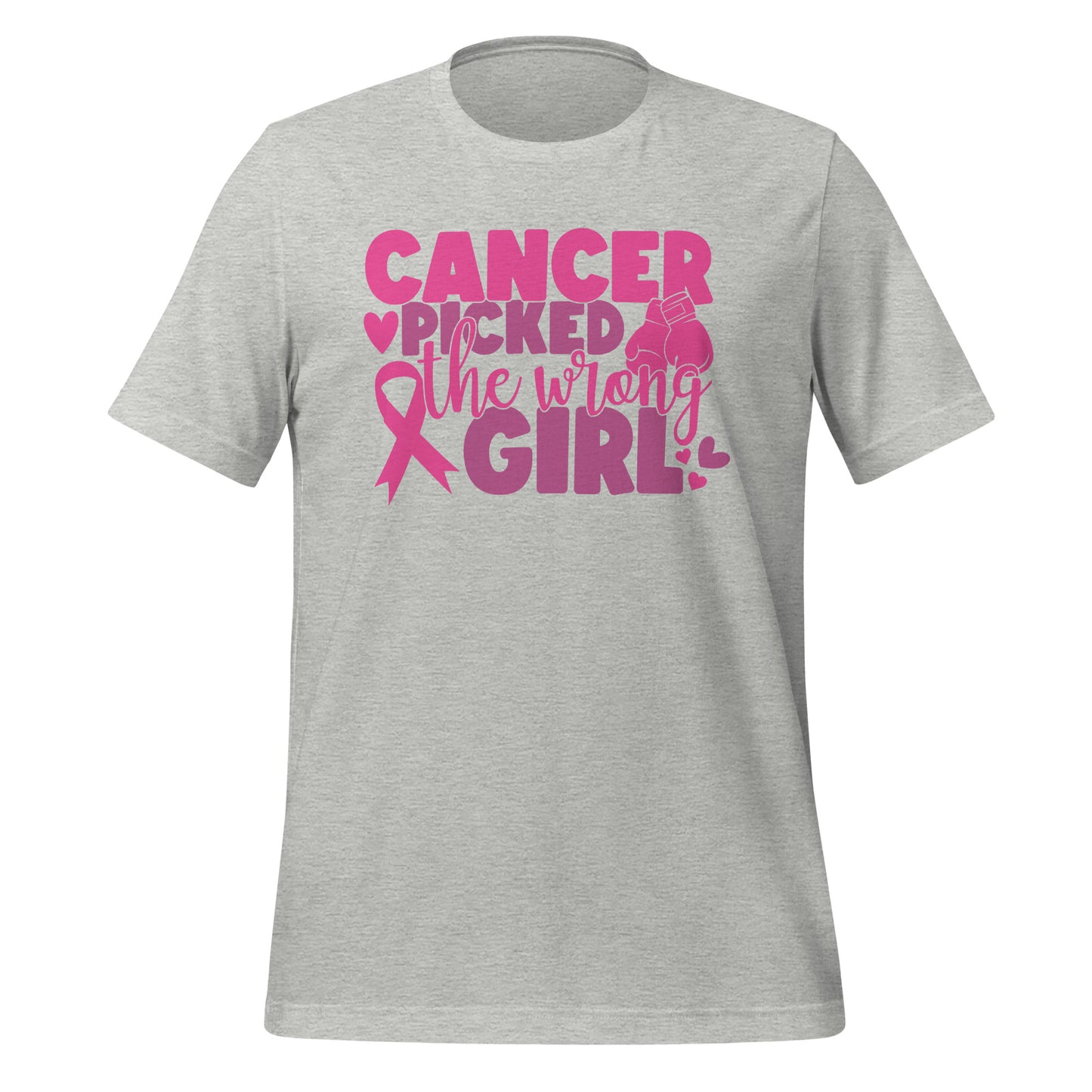 Cancer Picked the Wrong Girl Breast Cancer Awareness Bella Canvas Adult T-Shirt