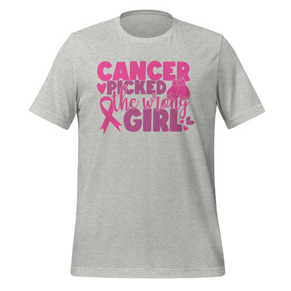 Cancer Picked the Wrong Girl Breast Cancer Awareness Bella Canvas Adult T-Shirt