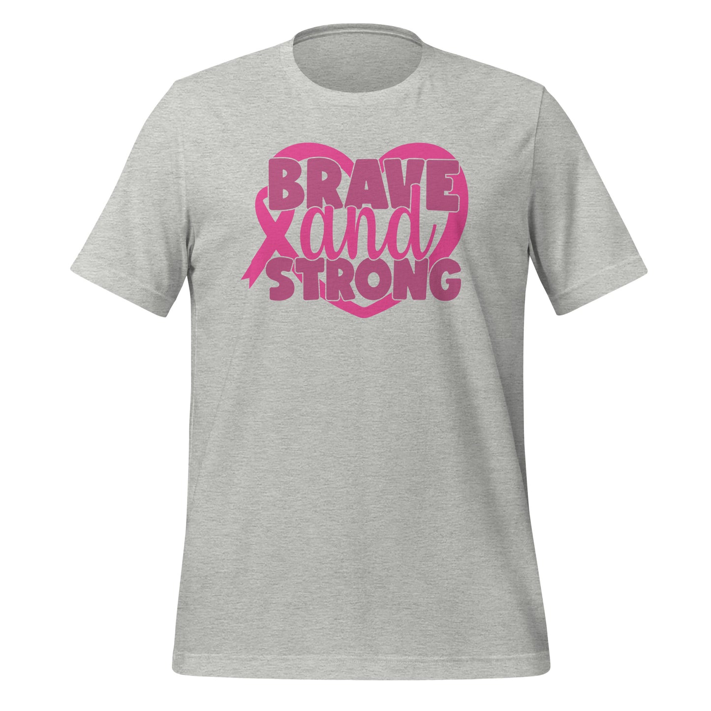 Brave and Strong Breast Cancer Awareness Bella Canvas Adult T-Shirt