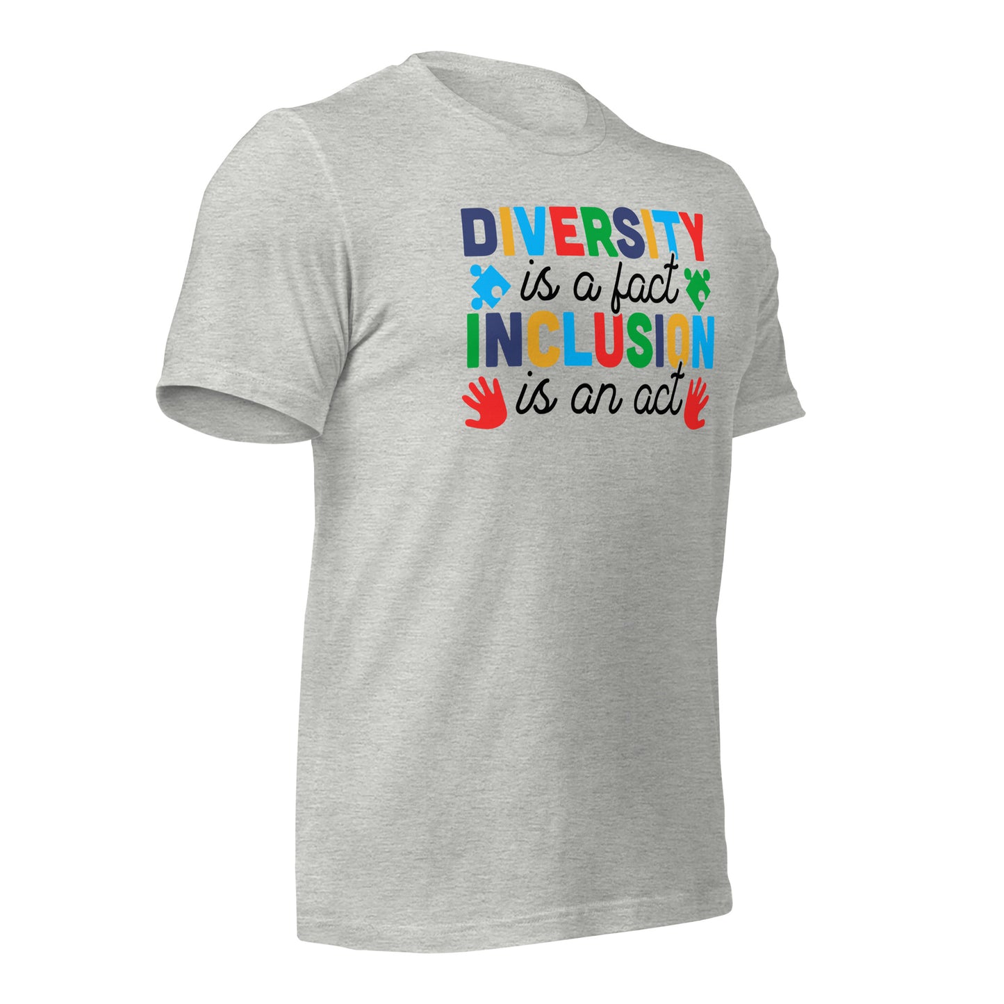 Diversity is a Fact Inclusion is an Act Autism Acceptance Quality Cotton Bella Canvas Adult T-Shirt