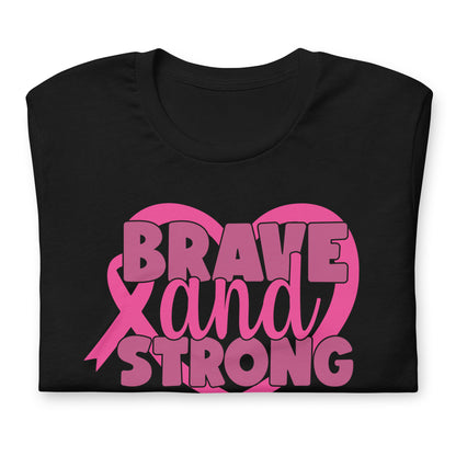 Brave and Strong Breast Cancer Awareness Bella Canvas Adult T-Shirt