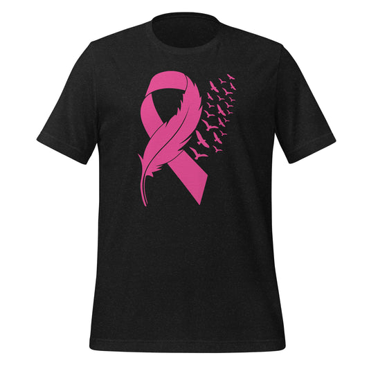 Breast Cancer Awareness Feather Ribbon Bella Canvas Adult T-Shirt