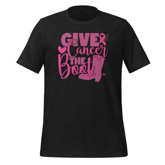 Give Cancer The Boot Breast Cancer Awareness Bella Canvas Adult T-Shirt